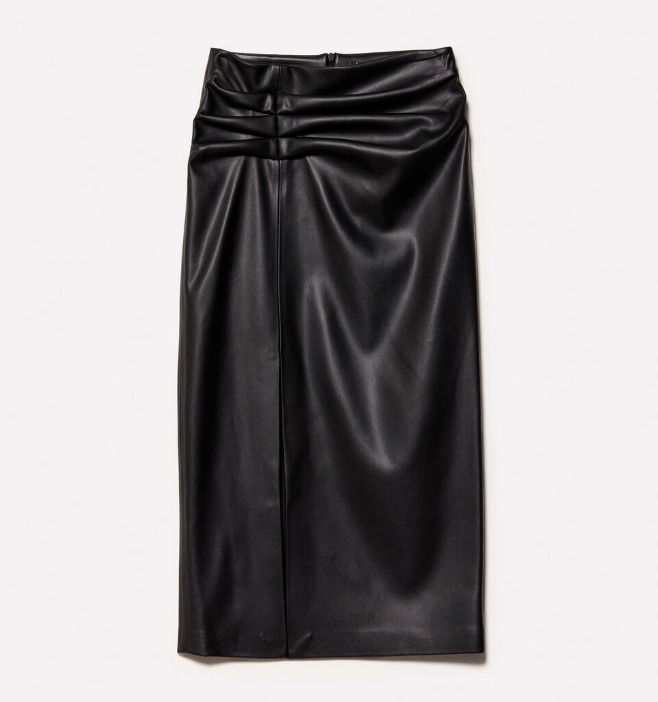 Pencil skirt with slit - women's midi skirts - Black | Sisley image number 6